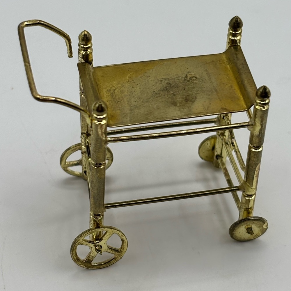 Miniature Gold Metal Cart